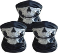3 Pack Skull Balaclava Face Mask, Black Motorcycle Ski Half Mask