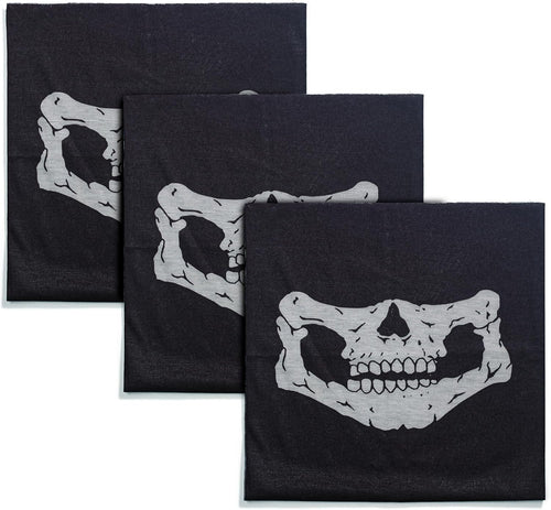 3 Pack Skull Balaclava Face Mask, Black Motorcycle Ski Half Mask