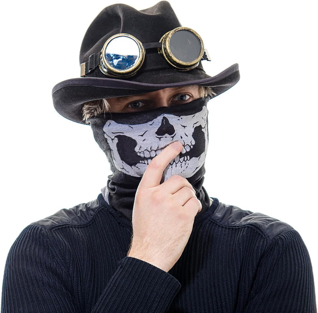 3 Pack Skull Balaclava Face Mask, Black Motorcycle Ski Half Mask