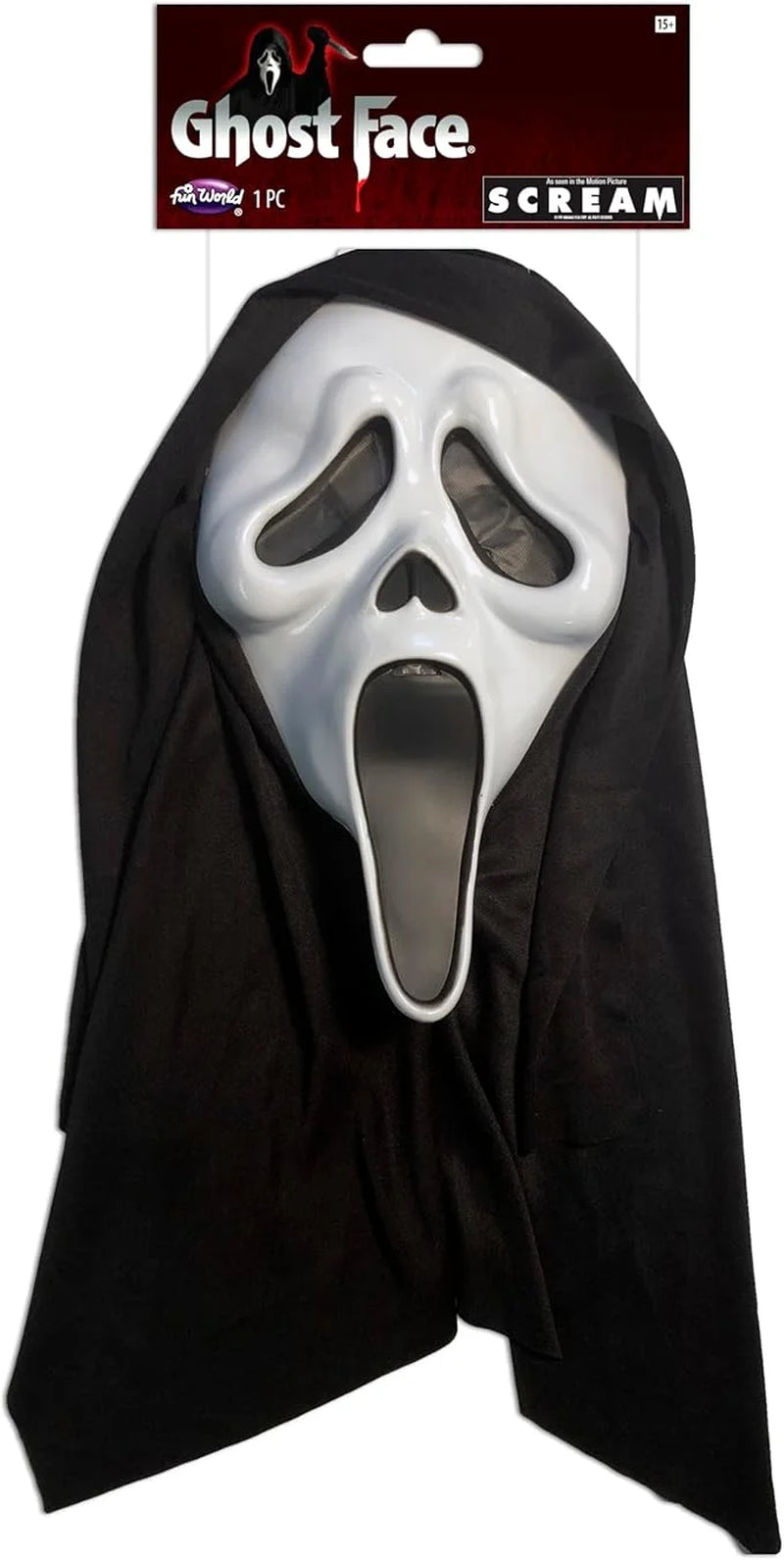 Mens Ghost Face Mask as Seen in the Movie Scream, White, One Size Fits Most US
