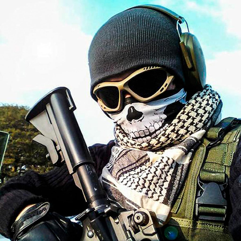 3 Pack Skull Balaclava Face Mask, Black Motorcycle Ski Half Mask